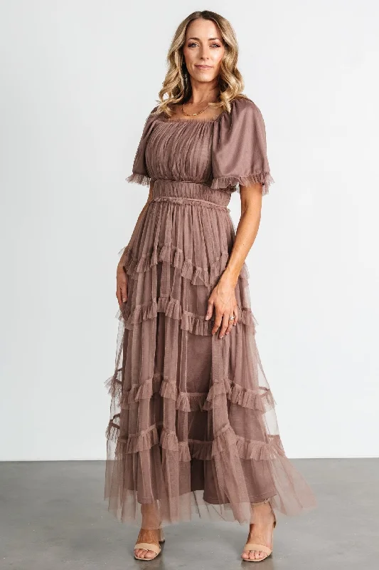 Magdalena Tulle Maxi Dress | Mink