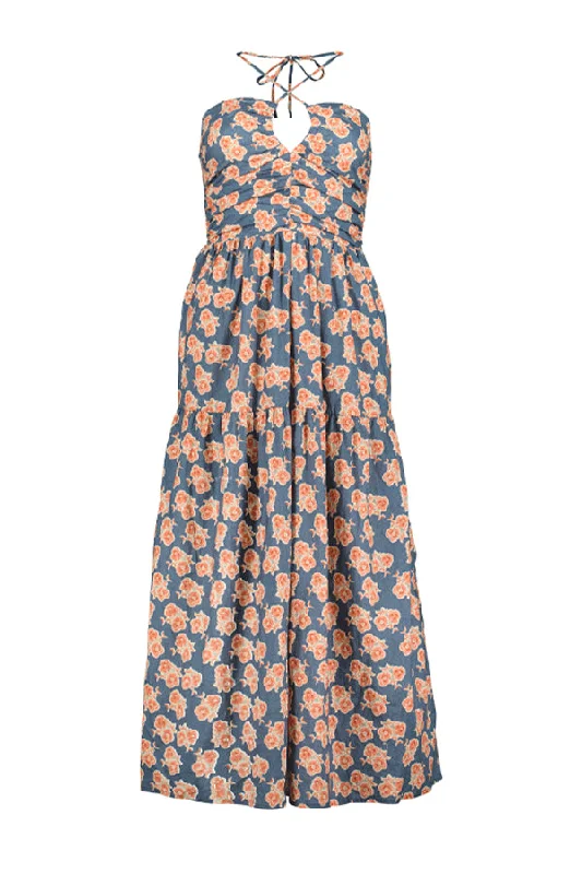 Aeries Halter Dress - Petal Print