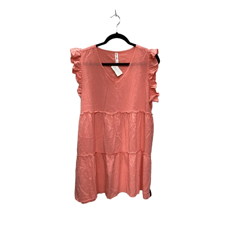 Dress Casual Midi By Zenana Outfitters In Peach, Size: L