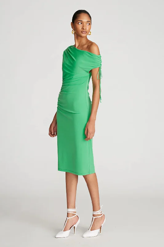 Lenia Stretch Jersey Dress - Citrus Green