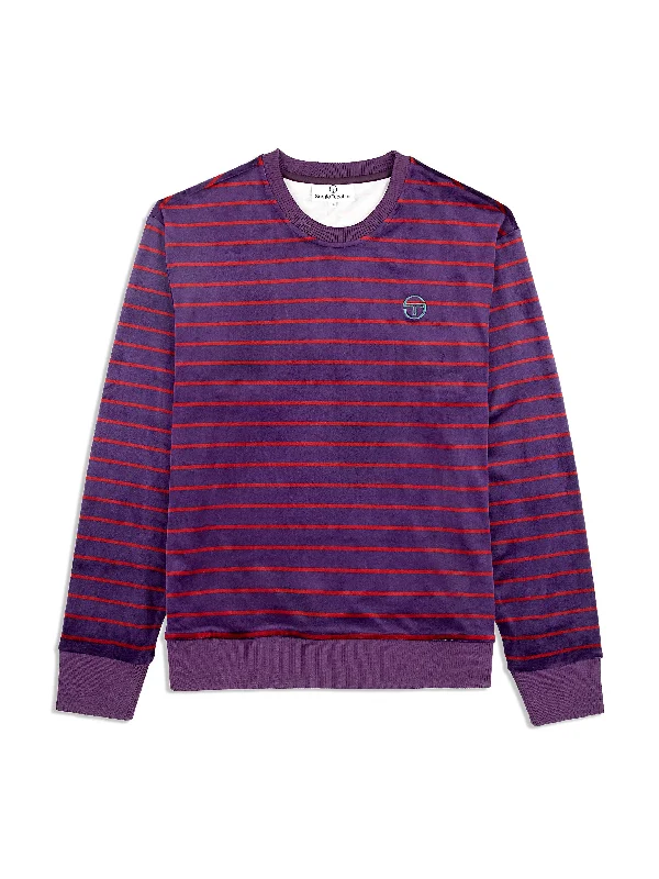 Foggia Velour Crewneck- Blackberry Cordial