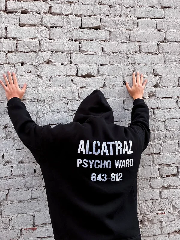 oversized hoodie alcatraz psycho ward in black.